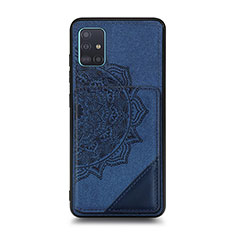Coque Ultra Fine Silicone Souple Housse Etui avec Aimante Magnetique S03D pour Samsung Galaxy A71 5G Bleu