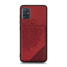 Coque Ultra Fine Silicone Souple Housse Etui avec Aimante Magnetique S03D pour Samsung Galaxy A71 5G Rouge