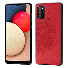 Coque Ultra Fine Silicone Souple Housse Etui avec Aimante Magnetique S03D pour Samsung Galaxy M02s Rouge