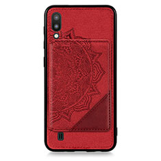 Coque Ultra Fine Silicone Souple Housse Etui avec Aimante Magnetique S03D pour Samsung Galaxy M10 Rouge