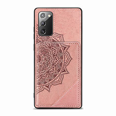 Coque Ultra Fine Silicone Souple Housse Etui avec Aimante Magnetique S03D pour Samsung Galaxy Note 20 5G Or Rose
