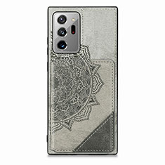 Coque Ultra Fine Silicone Souple Housse Etui avec Aimante Magnetique S03D pour Samsung Galaxy Note 20 Ultra 5G Gris