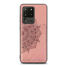 Coque Ultra Fine Silicone Souple Housse Etui avec Aimante Magnetique S03D pour Samsung Galaxy S20 Ultra Or Rose