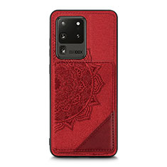 Coque Ultra Fine Silicone Souple Housse Etui avec Aimante Magnetique S03D pour Samsung Galaxy S20 Ultra Rouge