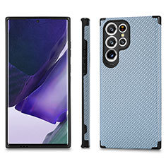 Coque Ultra Fine Silicone Souple Housse Etui avec Aimante Magnetique S03D pour Samsung Galaxy S21 Ultra 5G Bleu