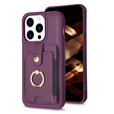 Coque Ultra Fine Silicone Souple Housse Etui avec Aimante Magnetique S04D pour Apple iPhone 13 Pro Violet