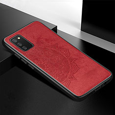 Coque Ultra Fine Silicone Souple Housse Etui avec Aimante Magnetique S04D pour Samsung Galaxy A02s Rouge
