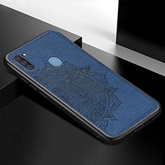 Coque Ultra Fine Silicone Souple Housse Etui avec Aimante Magnetique S04D pour Samsung Galaxy A11 Bleu
