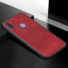 Coque Ultra Fine Silicone Souple Housse Etui avec Aimante Magnetique S04D pour Samsung Galaxy M11 Rouge