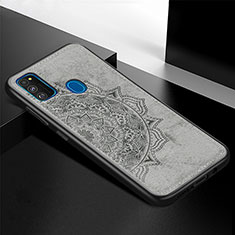 Coque Ultra Fine Silicone Souple Housse Etui avec Aimante Magnetique S04D pour Samsung Galaxy M21 Gris