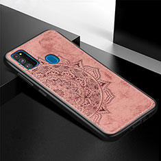 Coque Ultra Fine Silicone Souple Housse Etui avec Aimante Magnetique S04D pour Samsung Galaxy M21 Or Rose