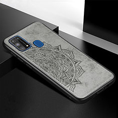 Coque Ultra Fine Silicone Souple Housse Etui avec Aimante Magnetique S04D pour Samsung Galaxy M21s Gris
