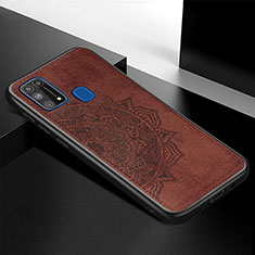 Coque Ultra Fine Silicone Souple Housse Etui avec Aimante Magnetique S04D pour Samsung Galaxy M21s Marron