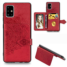 Coque Ultra Fine Silicone Souple Housse Etui avec Aimante Magnetique S04D pour Samsung Galaxy M40S Rouge