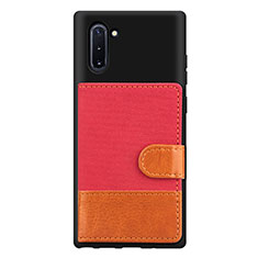 Coque Ultra Fine Silicone Souple Housse Etui avec Aimante Magnetique S04D pour Samsung Galaxy Note 10 5G Rouge