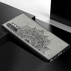 Coque Ultra Fine Silicone Souple Housse Etui avec Aimante Magnetique S04D pour Samsung Galaxy Note 10 Plus 5G Gris