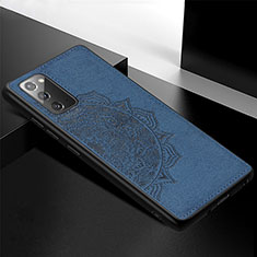 Coque Ultra Fine Silicone Souple Housse Etui avec Aimante Magnetique S04D pour Samsung Galaxy Note 20 5G Bleu