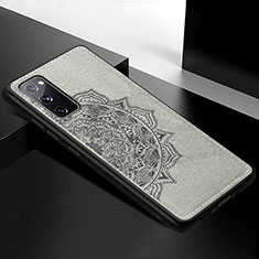 Coque Ultra Fine Silicone Souple Housse Etui avec Aimante Magnetique S04D pour Samsung Galaxy S20 FE 5G Gris