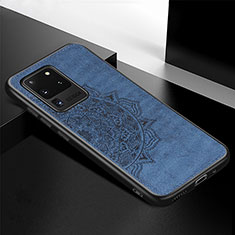 Coque Ultra Fine Silicone Souple Housse Etui avec Aimante Magnetique S04D pour Samsung Galaxy S20 Ultra Bleu