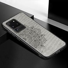 Coque Ultra Fine Silicone Souple Housse Etui avec Aimante Magnetique S04D pour Samsung Galaxy S20 Ultra Gris