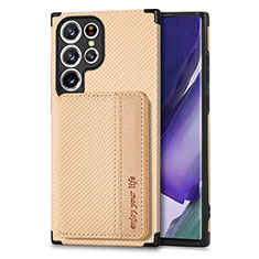Coque Ultra Fine Silicone Souple Housse Etui avec Aimante Magnetique S04D pour Samsung Galaxy S21 Ultra 5G Or