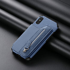 Coque Ultra Fine Silicone Souple Housse Etui avec Aimante Magnetique S04D pour Xiaomi Redmi 9A Bleu