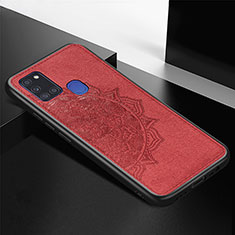 Coque Ultra Fine Silicone Souple Housse Etui avec Aimante Magnetique S05D pour Samsung Galaxy A21s Rouge