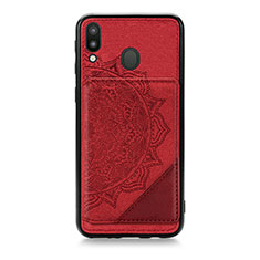 Coque Ultra Fine Silicone Souple Housse Etui avec Aimante Magnetique S05D pour Samsung Galaxy M20 Rouge
