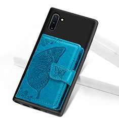 Coque Ultra Fine Silicone Souple Housse Etui avec Aimante Magnetique S05D pour Samsung Galaxy Note 10 5G Bleu