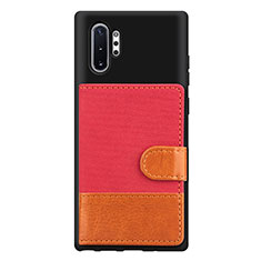 Coque Ultra Fine Silicone Souple Housse Etui avec Aimante Magnetique S05D pour Samsung Galaxy Note 10 Plus 5G Rouge