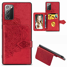 Coque Ultra Fine Silicone Souple Housse Etui avec Aimante Magnetique S05D pour Samsung Galaxy Note 20 5G Rouge