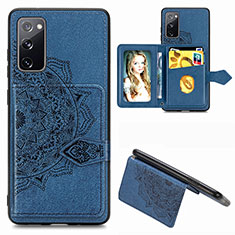 Coque Ultra Fine Silicone Souple Housse Etui avec Aimante Magnetique S05D pour Samsung Galaxy S20 FE (2022) 5G Bleu