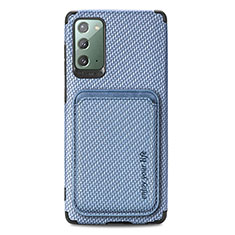 Coque Ultra Fine Silicone Souple Housse Etui avec Aimante Magnetique S06D pour Samsung Galaxy Note 20 5G Bleu