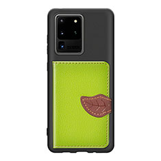 Coque Ultra Fine Silicone Souple Housse Etui avec Aimante Magnetique S06D pour Samsung Galaxy S20 Ultra Vert