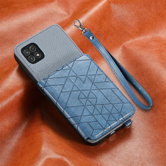 Coque Ultra Fine Silicone Souple Housse Etui avec Aimante Magnetique S07D pour Samsung Galaxy A22 5G Bleu