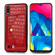 Coque Ultra Fine Silicone Souple Housse Etui avec Aimante Magnetique S07D pour Samsung Galaxy M10 Rouge