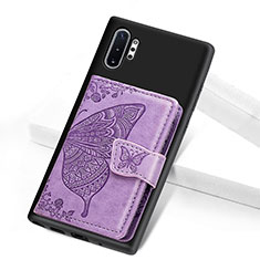 Coque Ultra Fine Silicone Souple Housse Etui avec Aimante Magnetique S07D pour Samsung Galaxy Note 10 Plus 5G Violet
