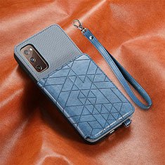 Coque Ultra Fine Silicone Souple Housse Etui avec Aimante Magnetique S07D pour Samsung Galaxy S20 FE 5G Bleu