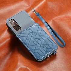 Coque Ultra Fine Silicone Souple Housse Etui avec Aimante Magnetique S07D pour Samsung Galaxy S20 Lite 5G Bleu