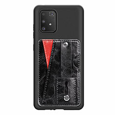 Coque Ultra Fine Silicone Souple Housse Etui avec Aimante Magnetique S08D pour Samsung Galaxy A91 Noir
