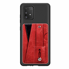 Coque Ultra Fine Silicone Souple Housse Etui avec Aimante Magnetique S08D pour Samsung Galaxy A91 Rouge