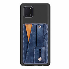 Coque Ultra Fine Silicone Souple Housse Etui avec Aimante Magnetique S08D pour Samsung Galaxy Note 10 Lite Bleu