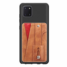 Coque Ultra Fine Silicone Souple Housse Etui avec Aimante Magnetique S08D pour Samsung Galaxy Note 10 Lite Marron