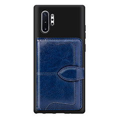 Coque Ultra Fine Silicone Souple Housse Etui avec Aimante Magnetique S08D pour Samsung Galaxy Note 10 Plus 5G Bleu