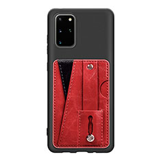 Coque Ultra Fine Silicone Souple Housse Etui avec Aimante Magnetique S08D pour Samsung Galaxy S20 Plus 5G Rouge