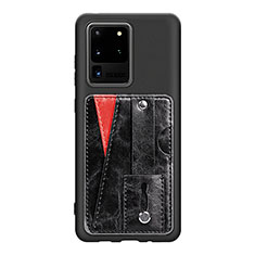 Coque Ultra Fine Silicone Souple Housse Etui avec Aimante Magnetique S08D pour Samsung Galaxy S20 Ultra 5G Noir