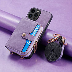 Coque Ultra Fine Silicone Souple Housse Etui avec Aimante Magnetique S09D pour Apple iPhone 13 Pro Max Violet