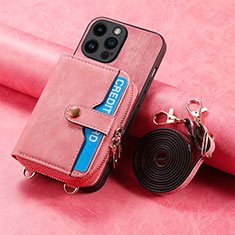 Coque Ultra Fine Silicone Souple Housse Etui avec Aimante Magnetique S09D pour Apple iPhone 14 Pro Max Rouge