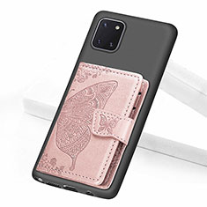 Coque Ultra Fine Silicone Souple Housse Etui avec Aimante Magnetique S09D pour Samsung Galaxy A81 Rose