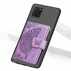 Coque Ultra Fine Silicone Souple Housse Etui avec Aimante Magnetique S09D pour Samsung Galaxy A81 Violet